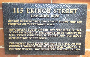 115 Prince Street, located at the former edge of the Potomac River