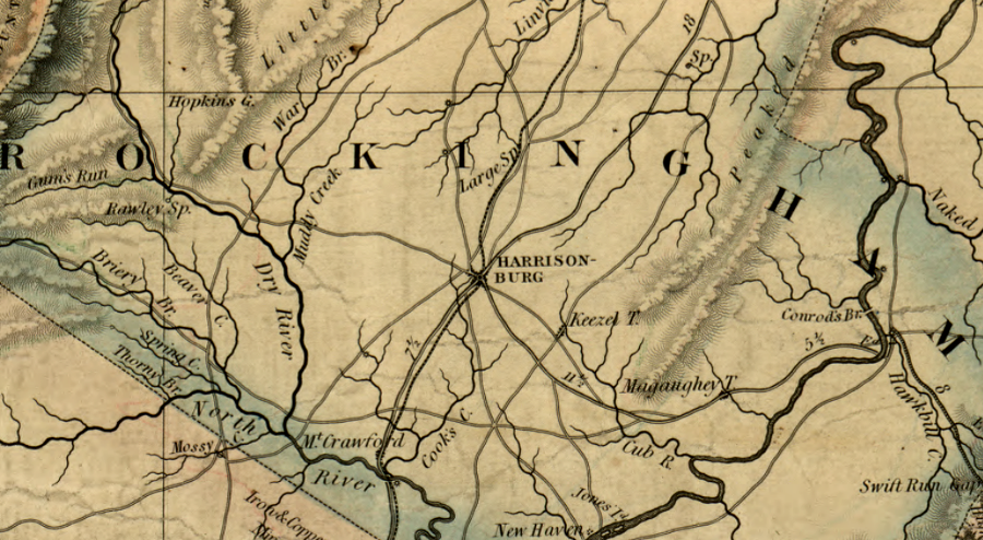 Harrisonburg was the geographic and transportation center of Rockingham County prior to the Civil War