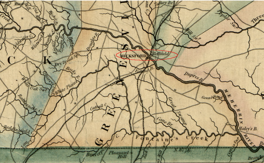 Hicksford on the south bank of the Meherrin River merged with Belfield on the north bank in 1887 to form Emporia