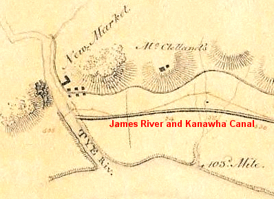 James River and Kanawha Canal engineering plans, at mouth of Tye River