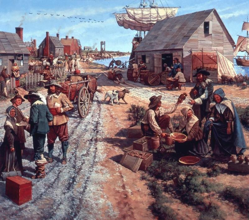 Jamestown developed as a shipping port, but creation of other towns was delayed until the Tobacco Inspection Act of 1730