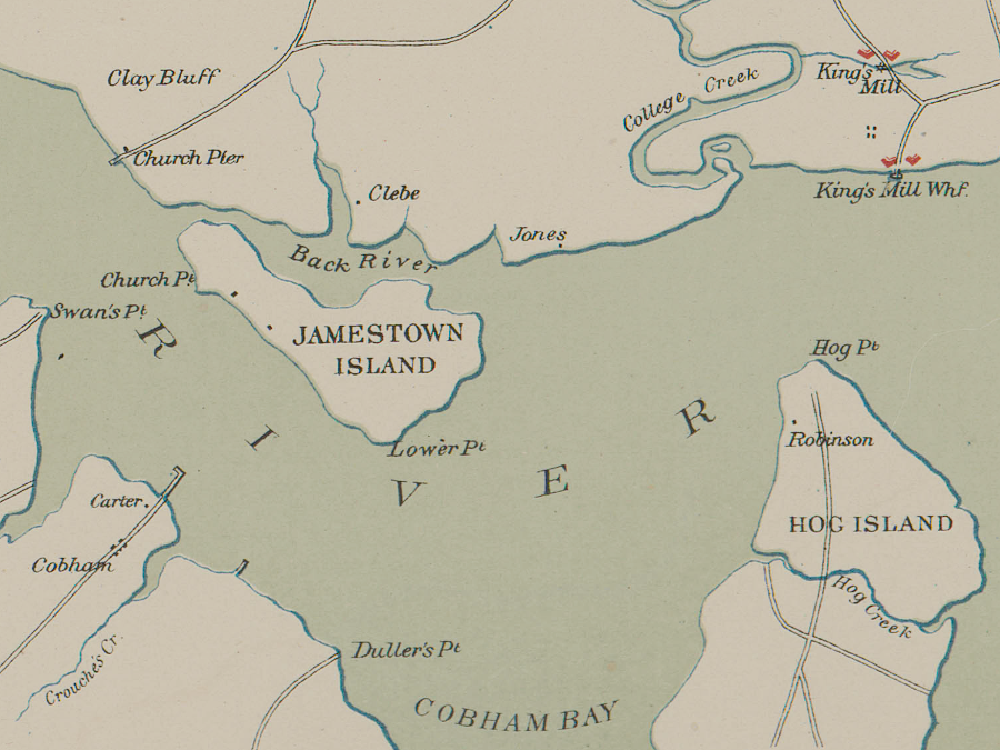 during the Civil War, Union cartographers showed Jamestown as an island