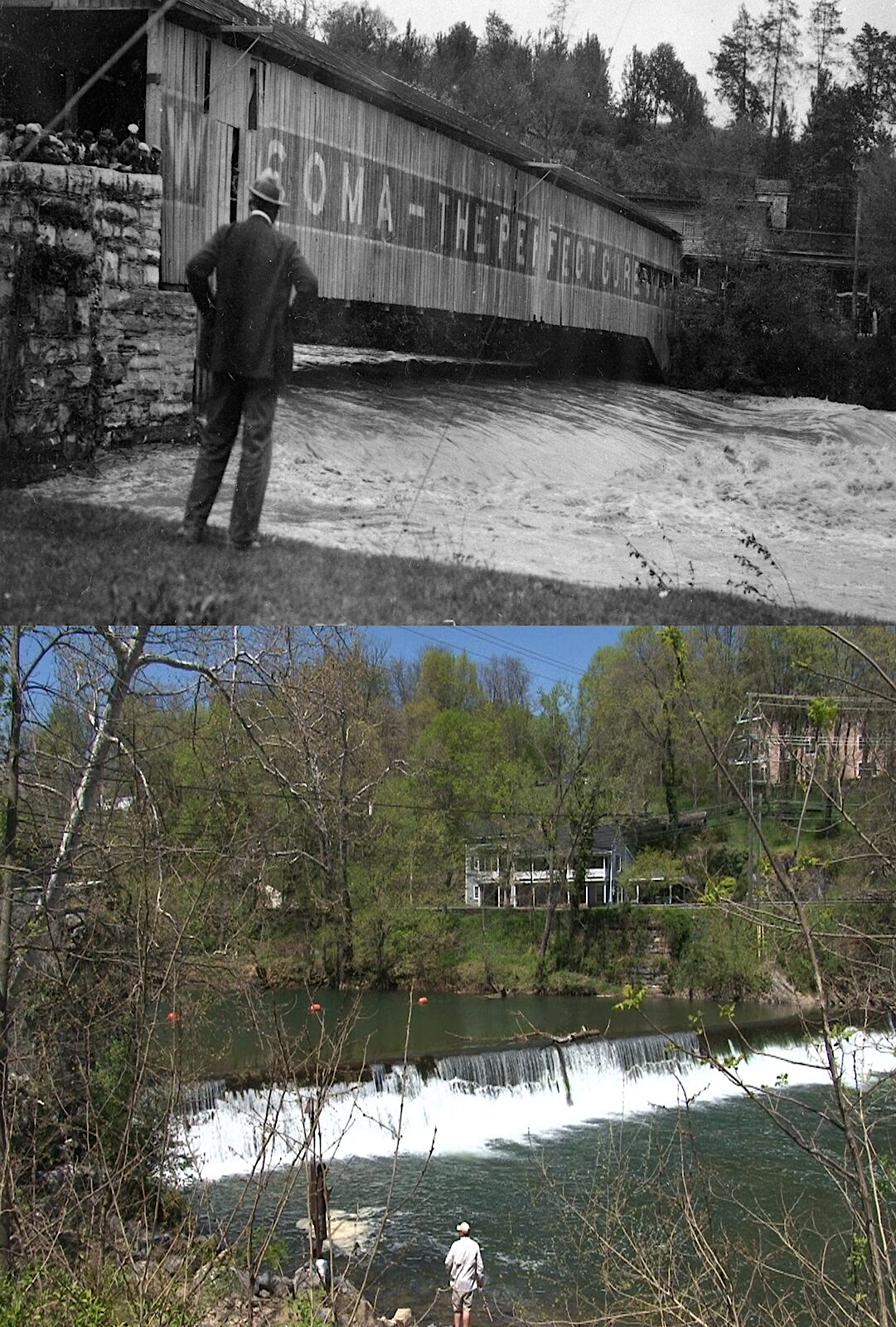both the covered bridge over the Maury River and now the dam are gone from Jordan's Point