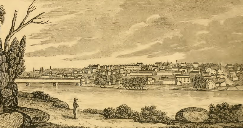 looking across the James River at Lynchburg in the 1840's