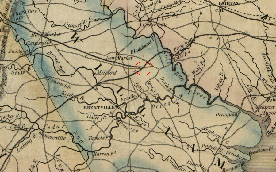 prior to the Civil War, the junction of the Orange and Alexandria Railroad and the Manassas Gap Railroad was still farmland, with not enough development to justify a name on the map (New Market on the Warrenton-Alexandria Turnpike is now the intersection of I-66 and Route 234)