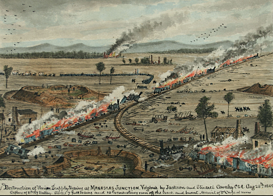 the Union supply depot at Manassas was destroyed in August, 1862