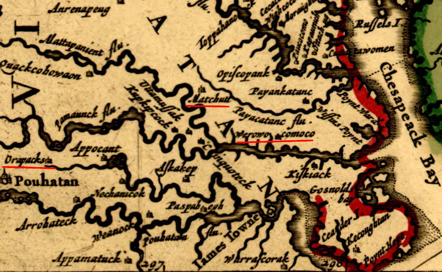 Matchut was Powhatan's last capital, after moving from Werowocomoco and then Orapaks