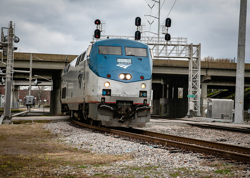Amtrak arriving at Norfolk station
