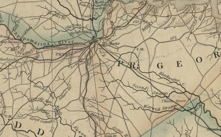 prior to the Civil War, five separate railroads had terminals in Petersburg