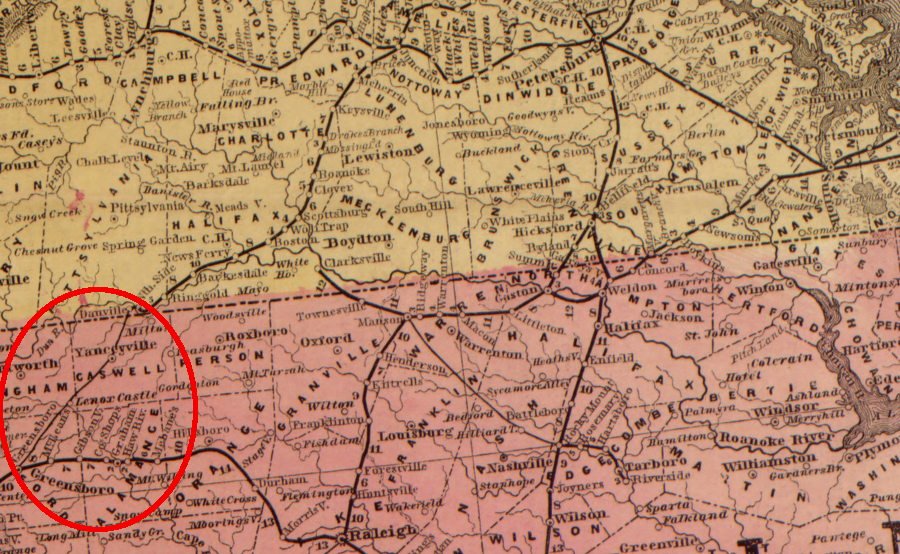 North Carolina blocked extension of the Richmond and Danville Railroad to Greensboro until the Civil War, when the Confederate Government overrode state's rights due to military necessity and mandated construction of the Piedmont Railroad