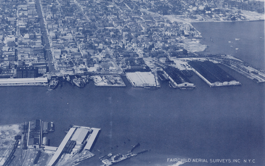 Portsmouth waterfront in 1950