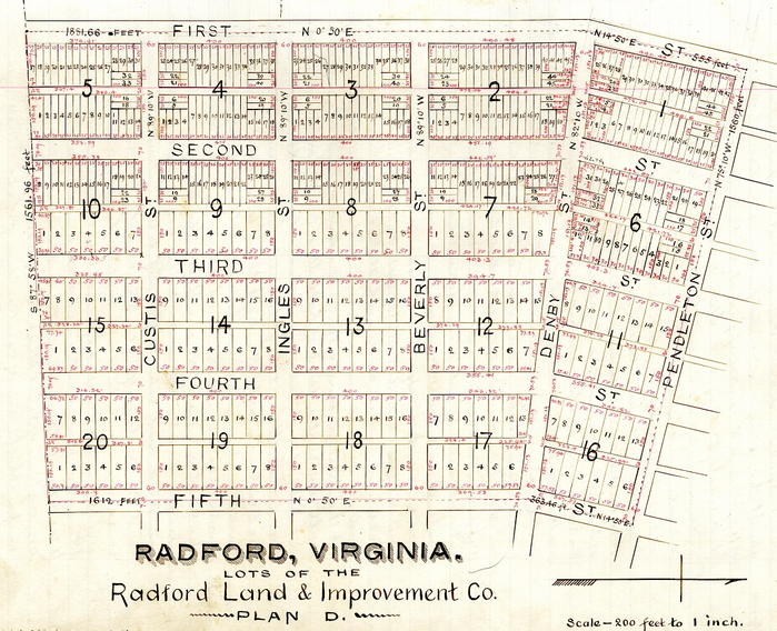 grid established by Radford Land & Improvement Company