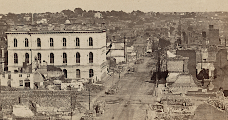 Custom House in burnt district after April 3, 1865