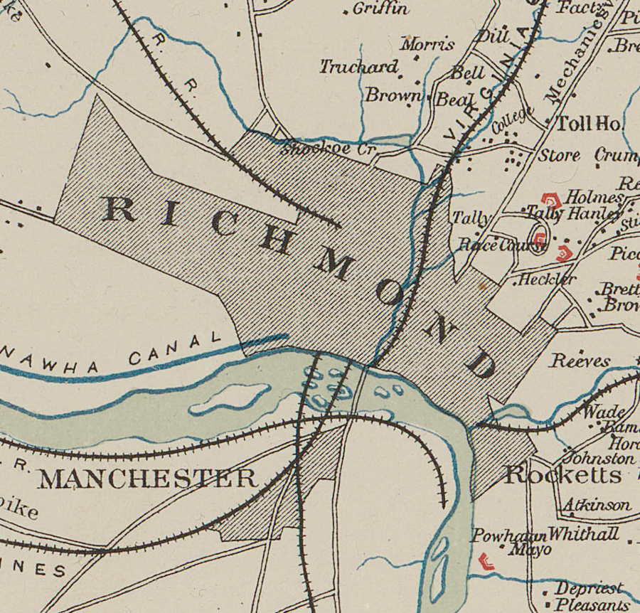 Richmond's boundaries at the time of the Civil War