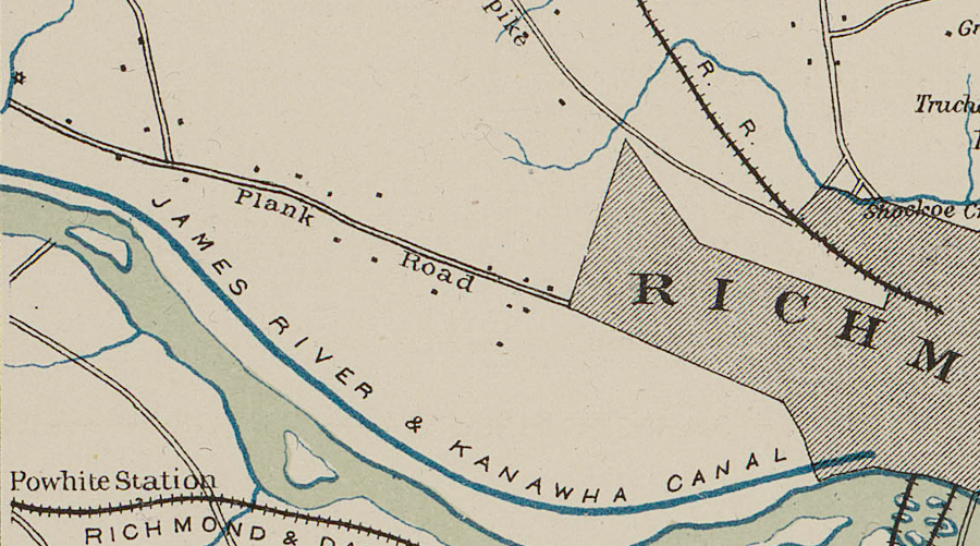 prior to the Civil War, a plank road was built to Westham