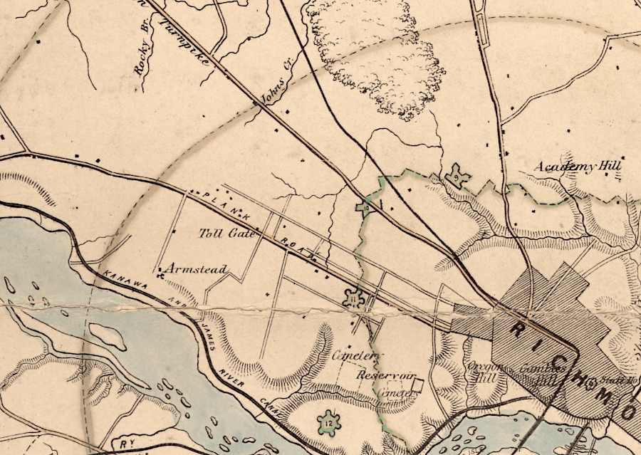 west of Richmond's city limits in 1864