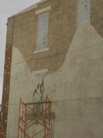 close-up of mural