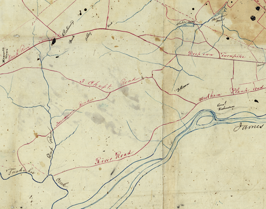 during the Civil War, today's West End of Richmond was farmland/timberland