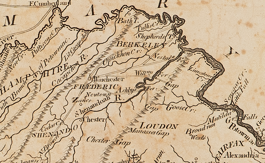 the road network to Winchester in 1794