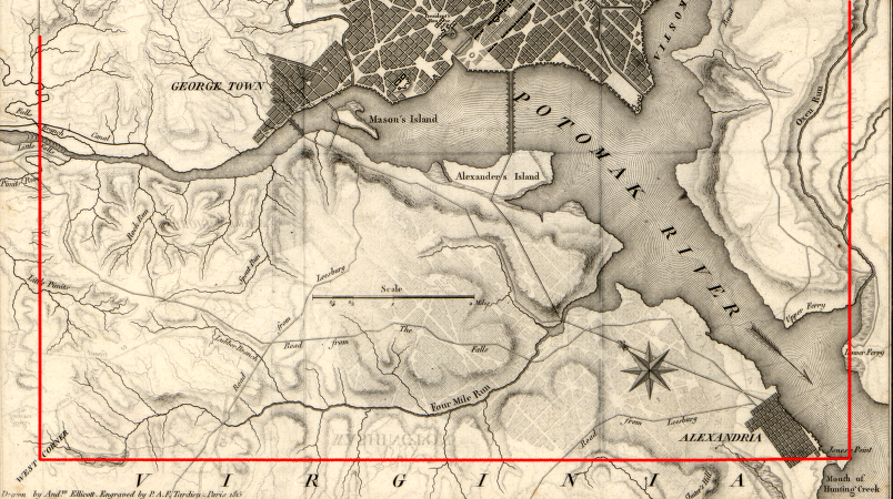 the portion of Virginia ceded to the District of Columbia was undeveloped farmland outside of Alexandria