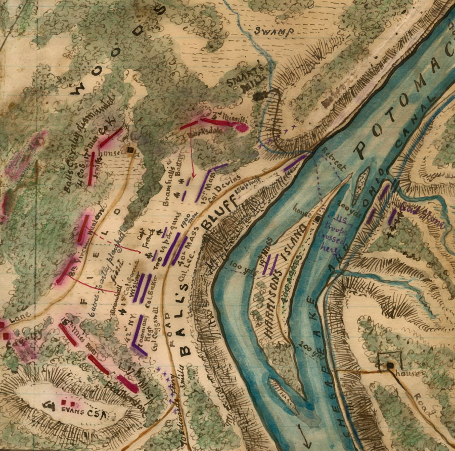Union forces were defeated (and Col. Edward Baker died) at the Battle of Balls Bluff on October 21, 1861