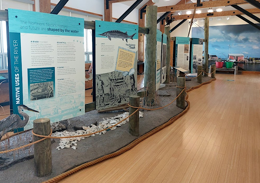 inside the visitor center at Belle Isle State Park