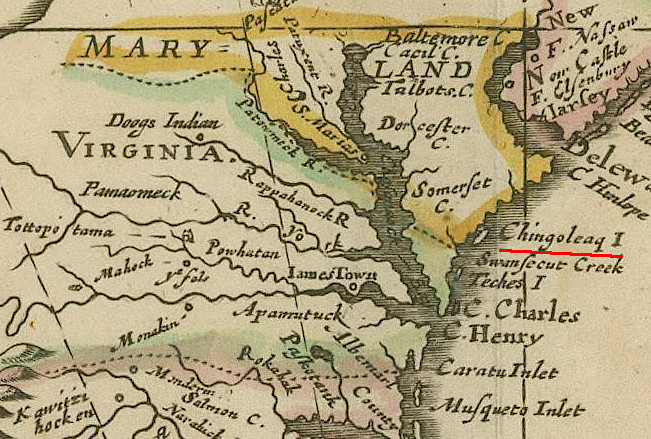 Chincoteague Island in 1673