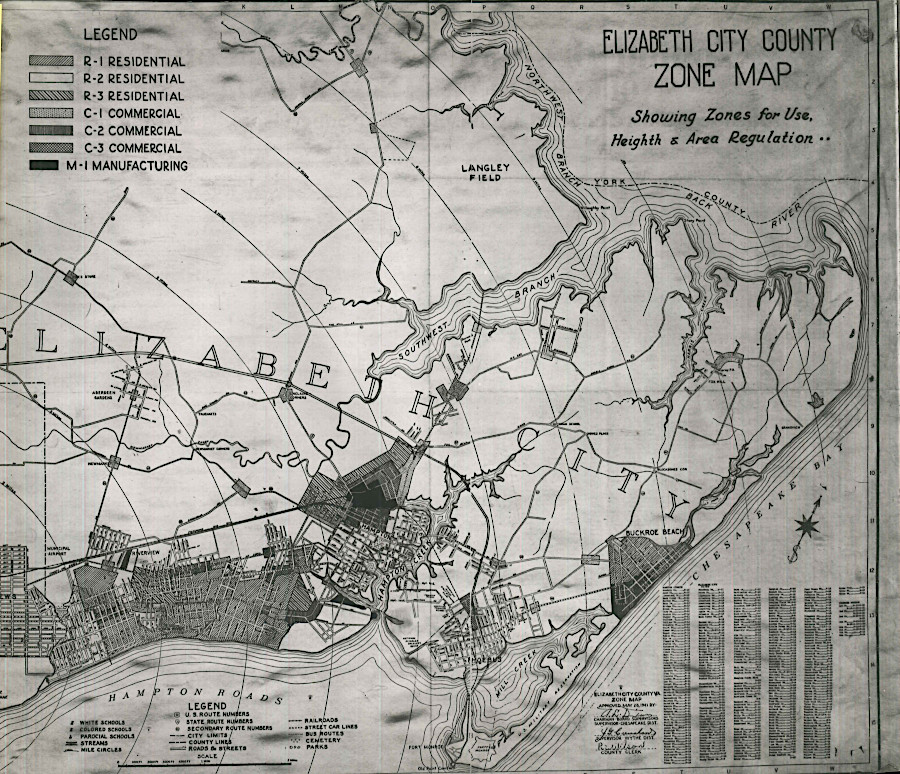 Elizabeth City County implemented zoning before merging into the City of Hampton in 1952