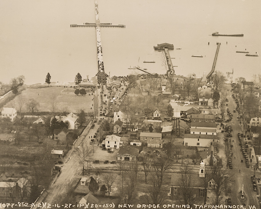 Tappahannock in 1927, at the completion of Downing Bridge