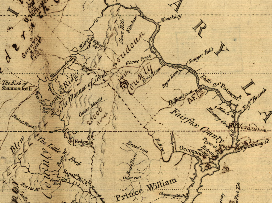 Loudoun County, within boundaries of the Fairfax Grant