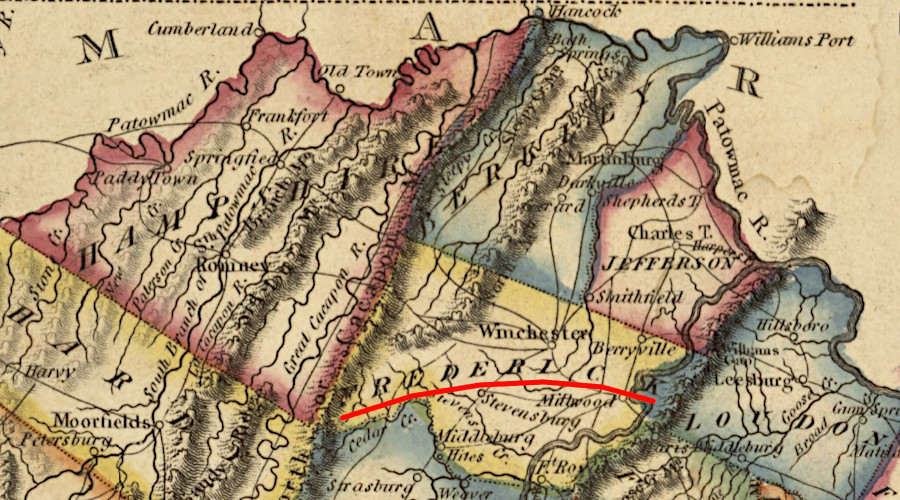 until 1863, Augusta County was not on the border of Virginia