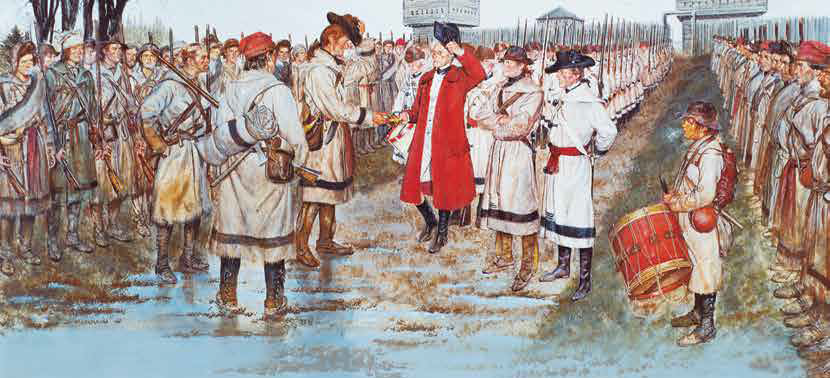 George Rogers Clark recaptured Fort Sackville at Vincennes and made Lieutenant Governor Henry Hamilton a prisoner in 1779