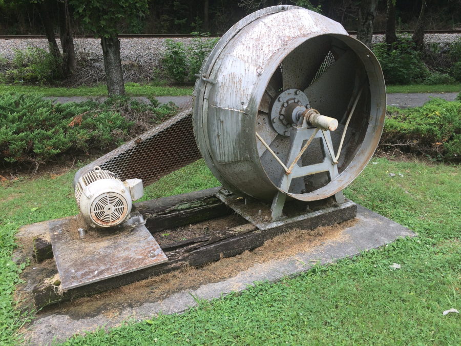 Miners Memorial Park includes a fan used to clear methane from underground mines