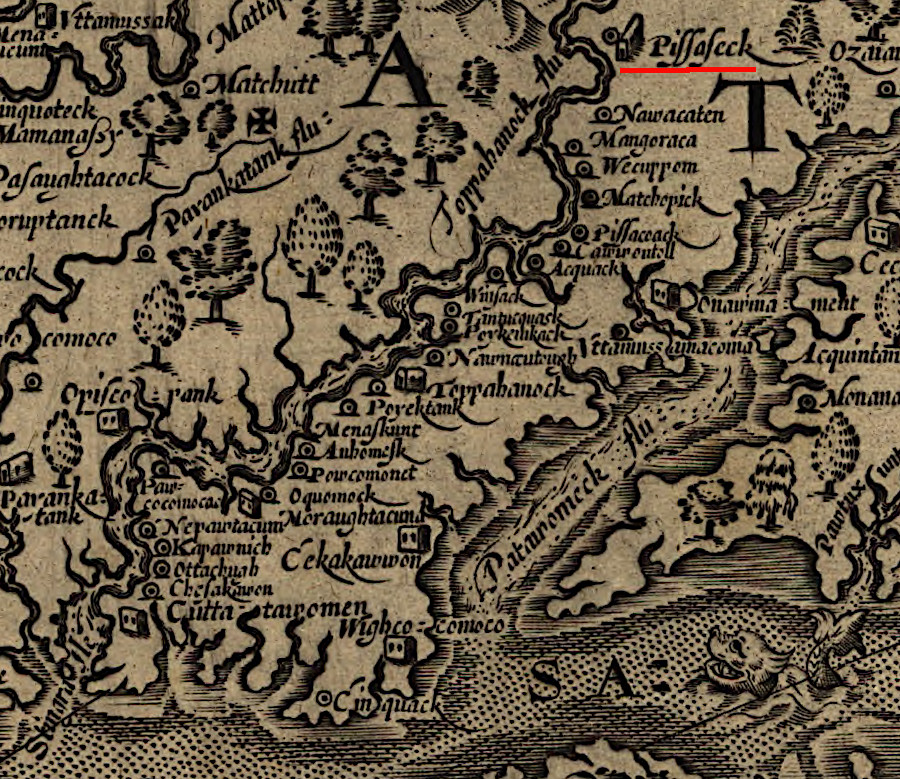 John Smith documented a Kings howse at Pissaseck in 1608