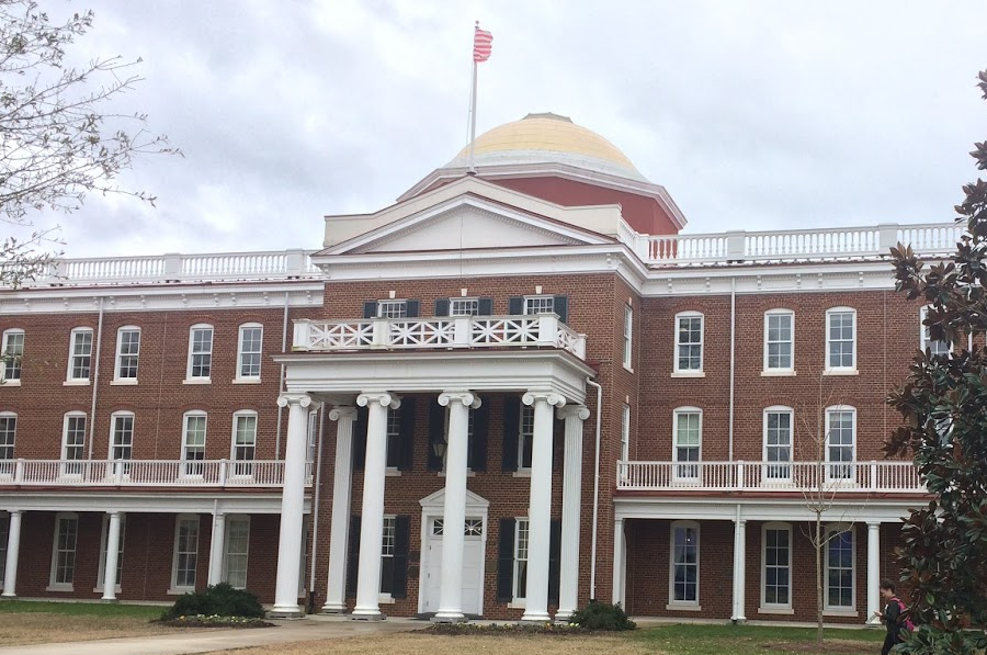 Ruffner Hall, rebuilt after the 2001 fire, at Longwood University in Farmville