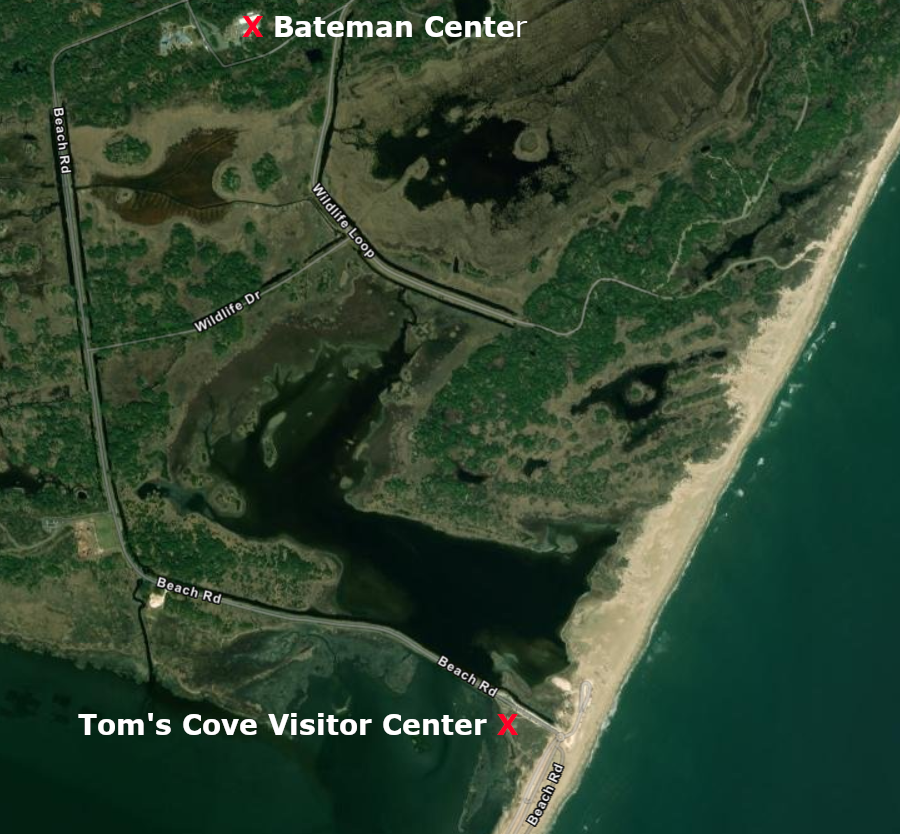 the Bateman Center is over a mile inland from the beach