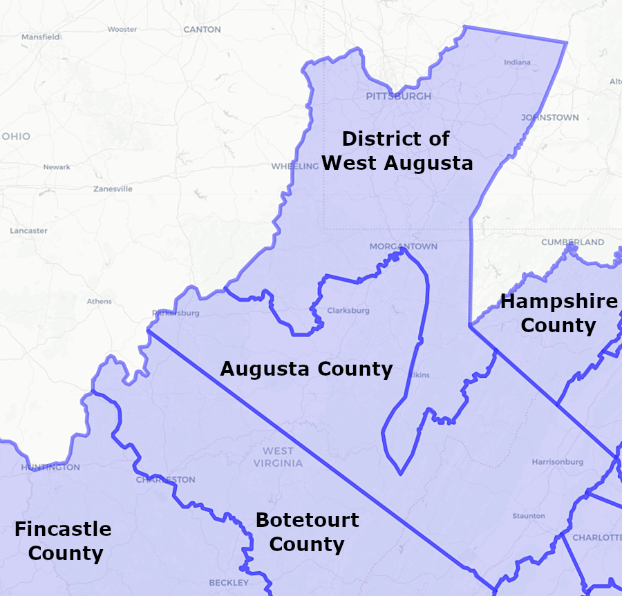 the District of West Augusta encroached into territory claimed by the colony of Pennsylvania