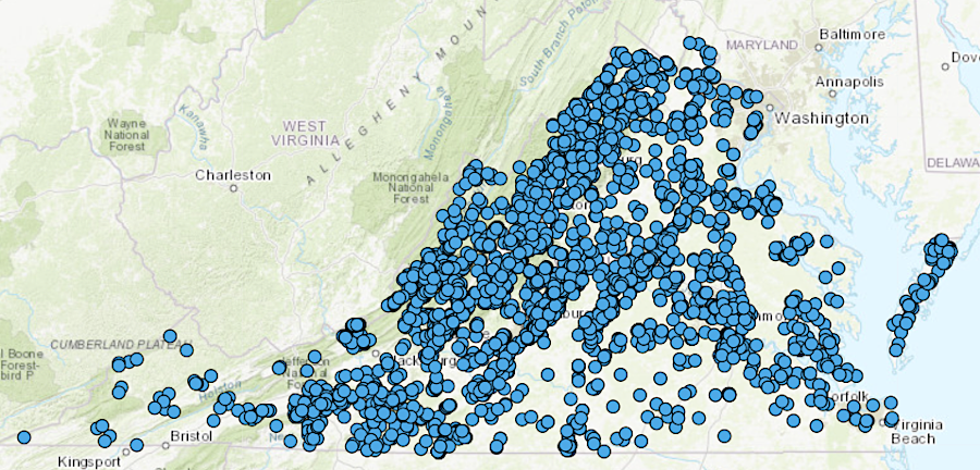 mineral (non-coal) mines, including quarries, are scattered across the state