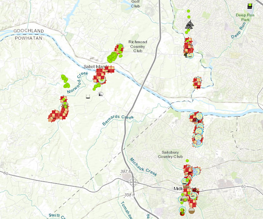 multiple coal mine sites west of Richmond are now in the Abandoned Mine Lands inventory