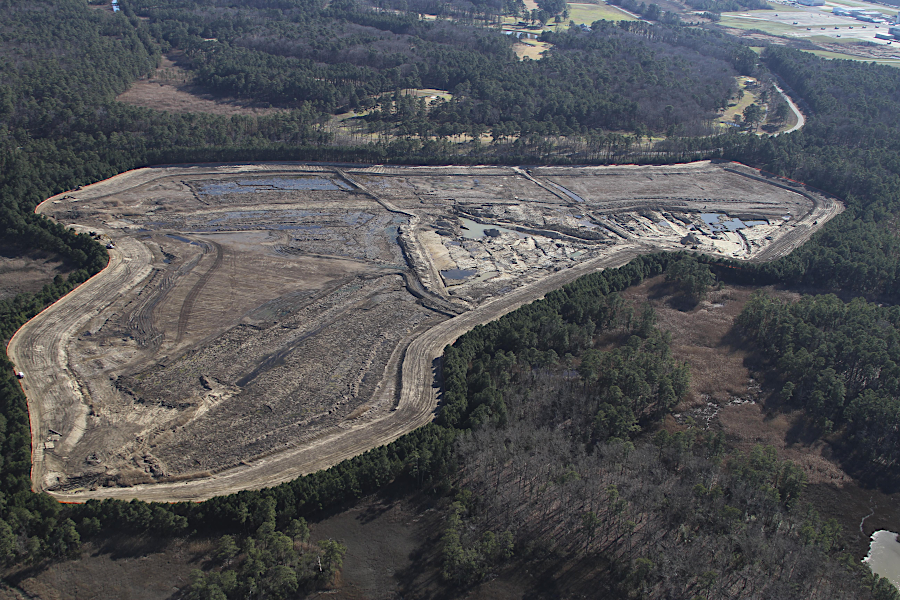 dredge spoils from the Skiffes Creek navigation channel at Fort Eustis Third Port facility are now deposited at the 70-acre Fort Eustis Dredge Material Management Area