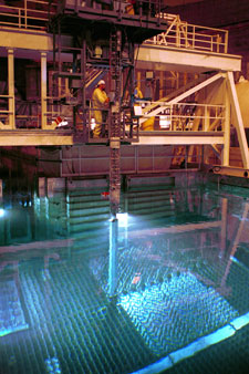 radioactive waste from a nuclear power plant is stored initially in a pool of water