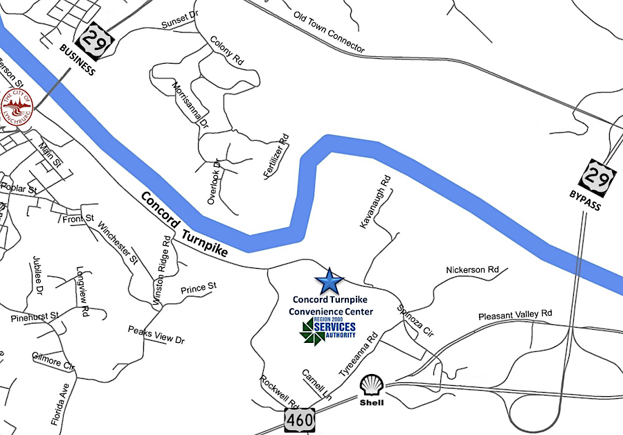the Lynchburg landfill on Concord Turnpike closed in 2014 and serves now as the Concord Turnpike Convenience Center