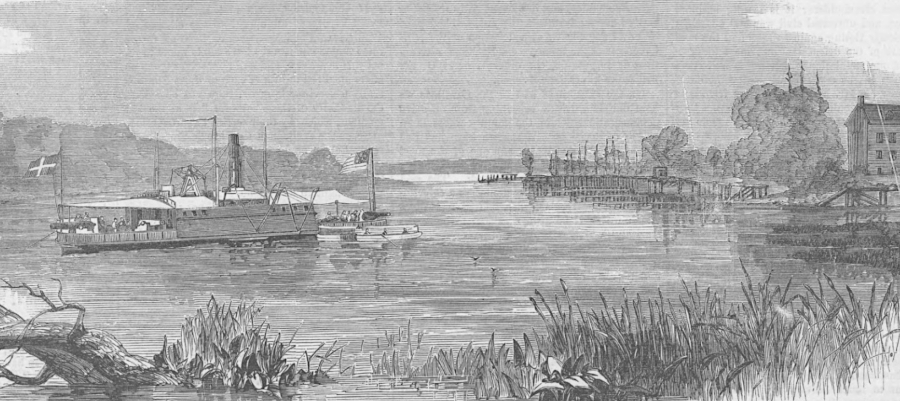 in the Civil War, Union ships brought supplies to the Appomattox River to support the siege of Petersburg in 1864-65