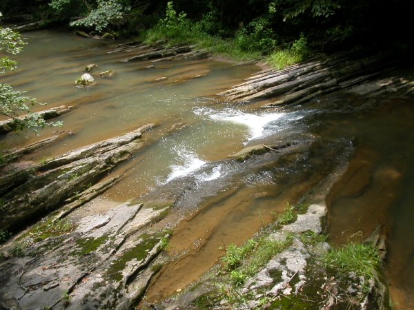 limestone ledges in Cedar Creek under Natural Bridge (Rockbridge County)