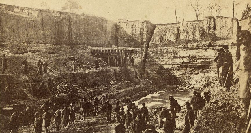 during the Civil War, Federal forces tried to bypass Confederate fortifications by digging an artificial channel at Dutch Gap