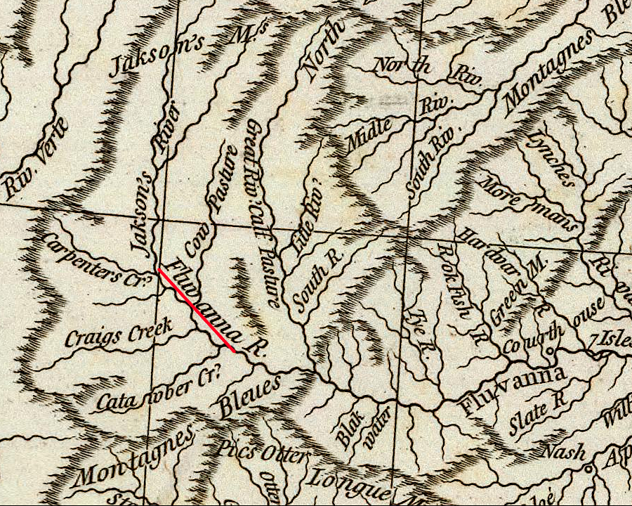 a French map in 1755 identified the Fluvanna River