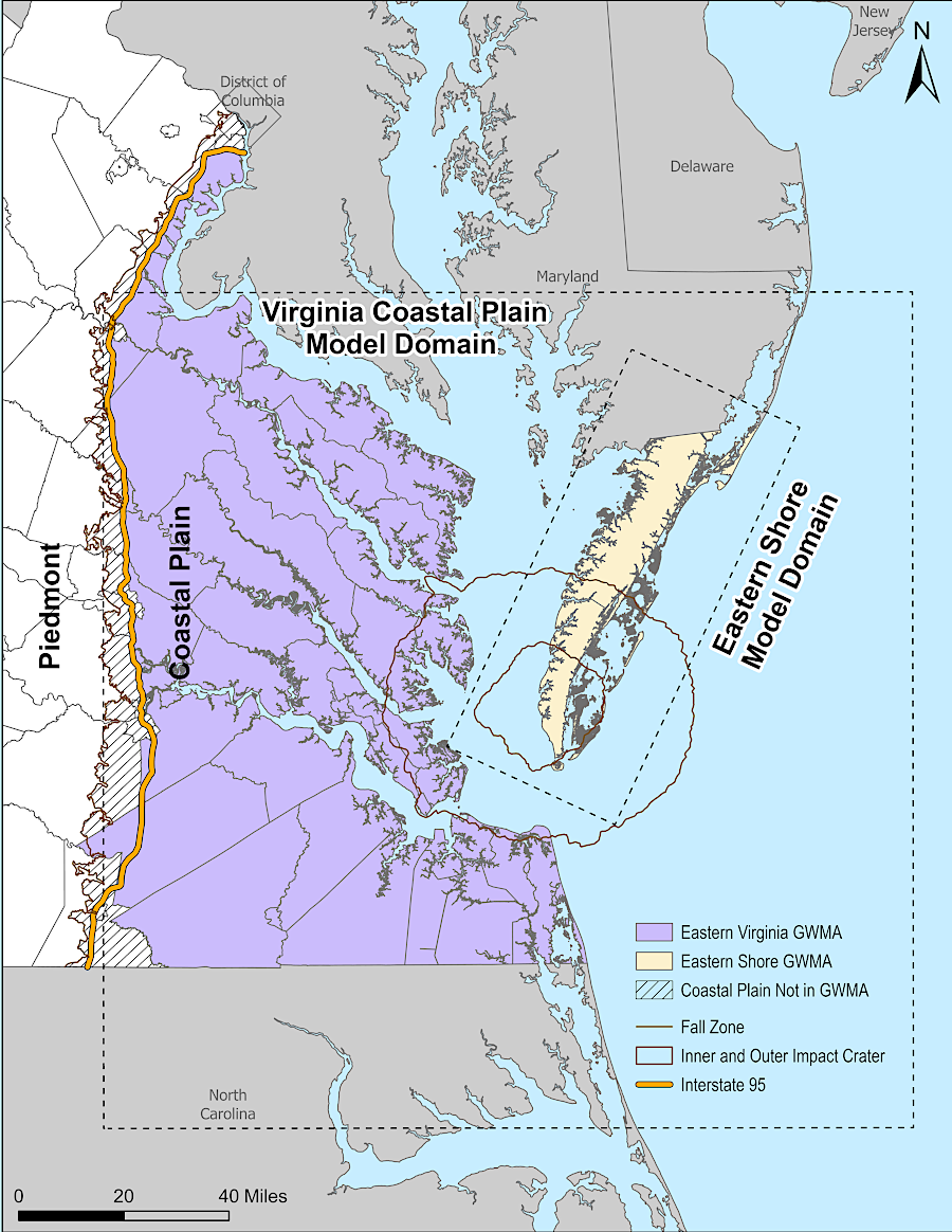 the far western edge of the Coastal Plain is not included in the Eastern Virginia Groundwater Management Area