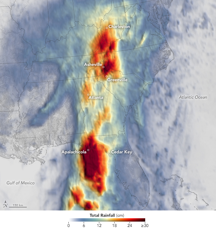 remnants of Hurricane Helene in 2024 triggered catastrophic flooding in the Blue Ridge