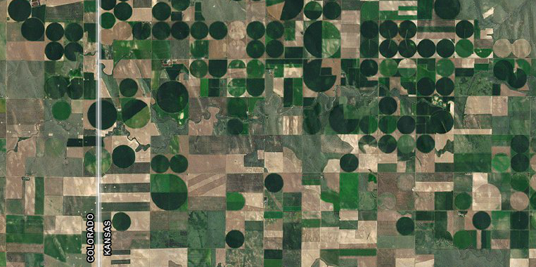 irrigation in western states with low rainfall have created land use patterns rarely seen in Virginia