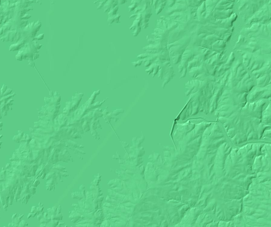 a Digital Elevation Model (DEM) shows how the topography of the North Anna River valley has been drowned upstream of the dam